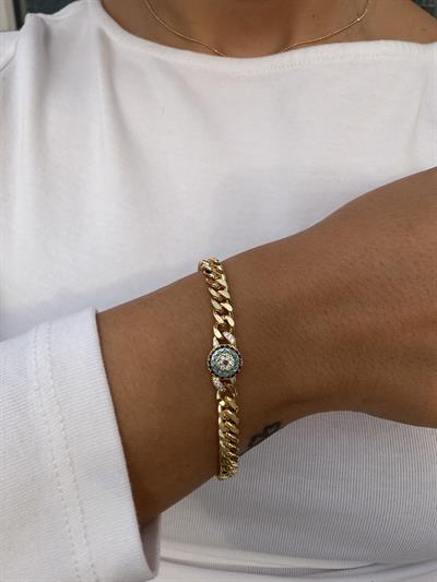 18K gold renk,her kadında olması gereken o parça,buget nazar temalı bileklik