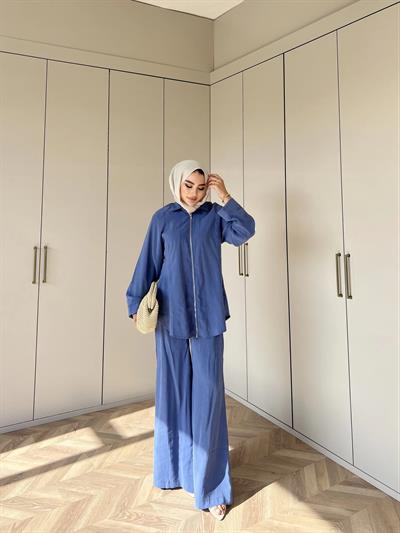 Adal Fermuarlı Takım - İndigo