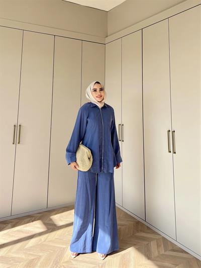 Adal Fermuarlı Takım - İndigo