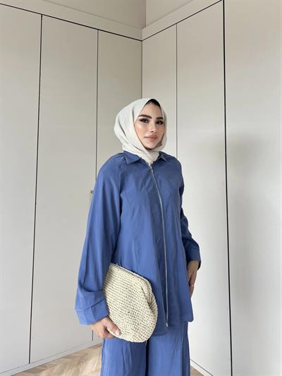 Adal Fermuarlı Takım - İndigo