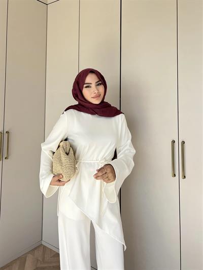 Asimetrik Modal Takım - Beyaz