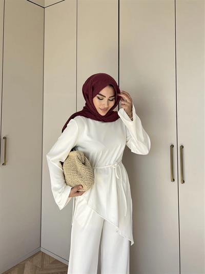 Asimetrik Modal Takım - Beyaz