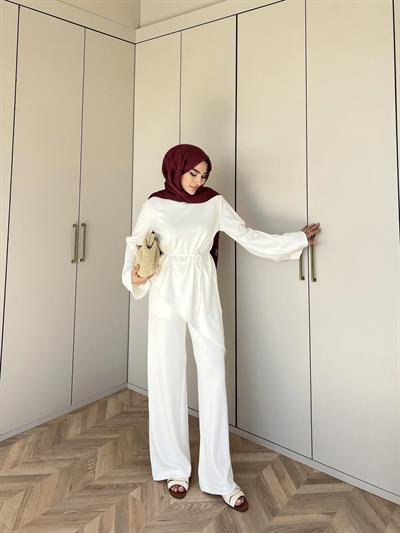 Asimetrik Modal Takım - Beyaz