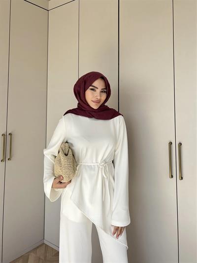 Asimetrik Modal Takım - Beyaz