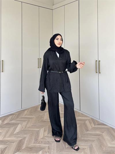 Azra Kırışık Takım -Siyah