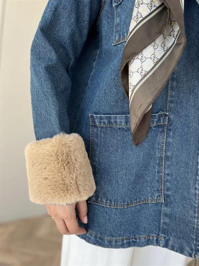 Barli Peluş Kot Ceket