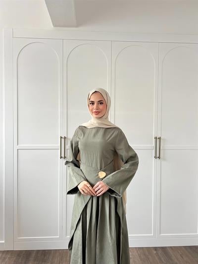 Carla Qupra Piliseli Elbise -Çağla