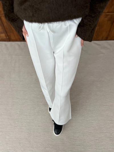 Çımalı Scuba Pantolon - Beyaz