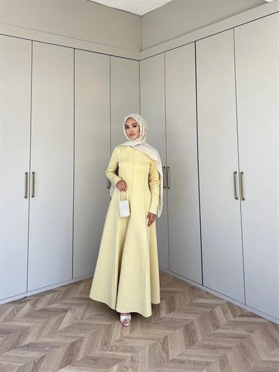 Ella Puf Elbise - Sarı