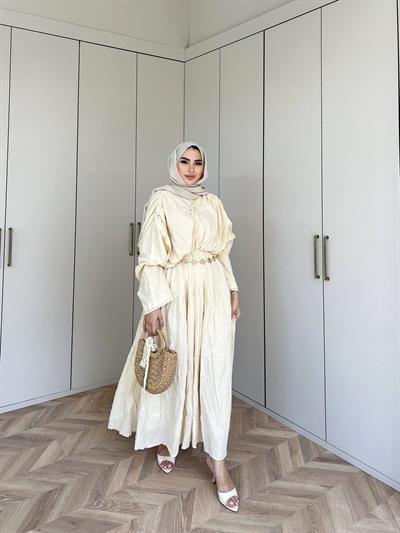 Ema Vual Elbise - Bej