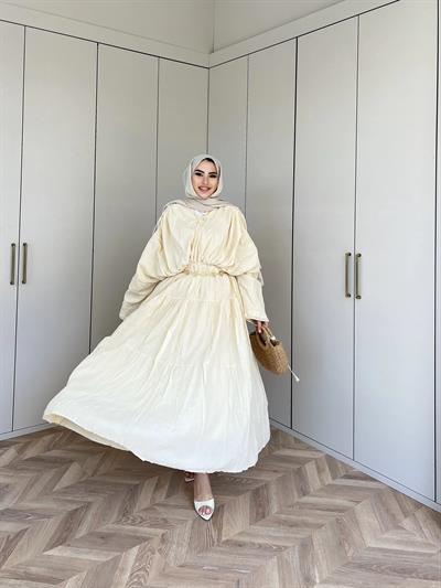 Ema Vual Elbise - Bej