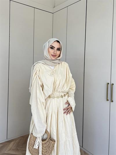 Ema Vual Elbise - Bej