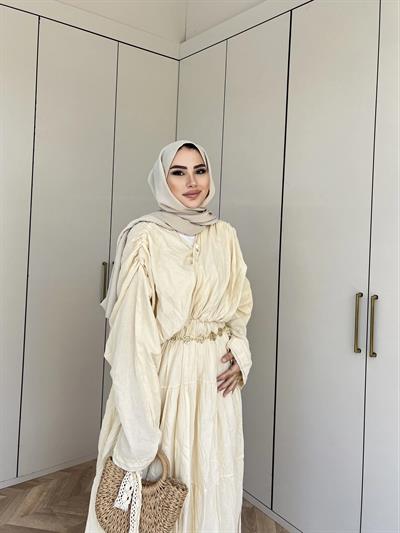 Ema Vual Elbise - Bej