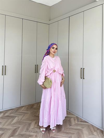 Ema Vual Elbise - Pembe