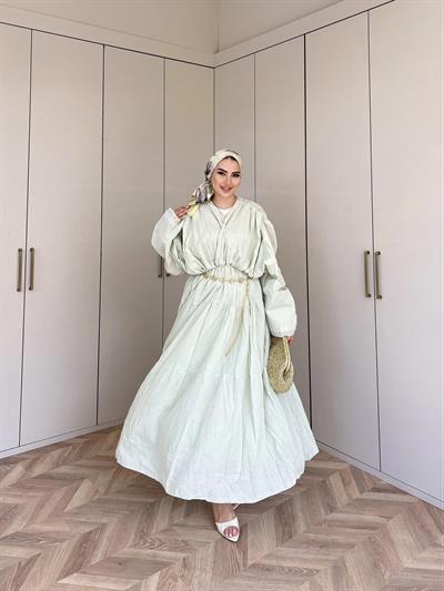 Ema Vual Elbise - Su Yeşil