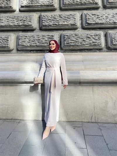 Enno Krep Elbise - BEJ