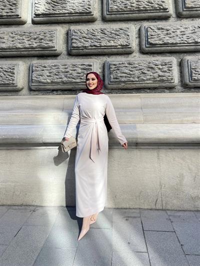 Enno Krep Elbise - BEJ