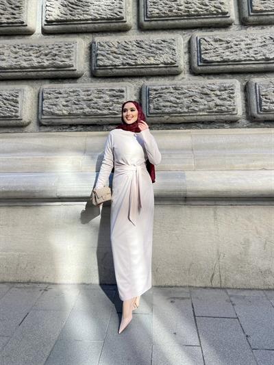 Enno Krep Elbise - BEJ