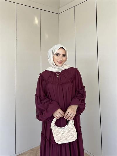 Esso Şifon Elbise - Bordo