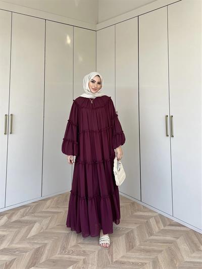 Esso Şifon Elbise - Bordo