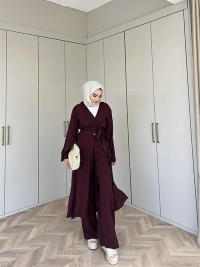 Ferah Kimona Takım - Bordo