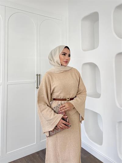 Gaye Keçe Elbise - Bej