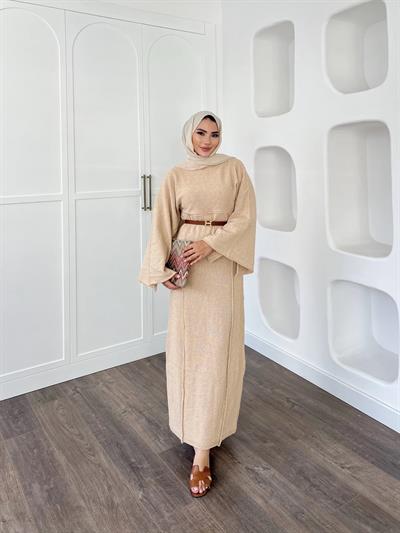 Gaye Keçe Elbise - Bej