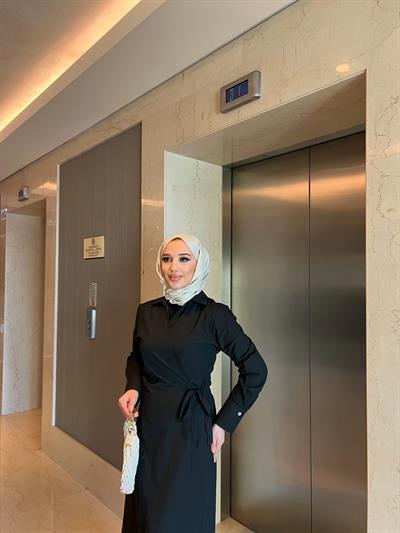 Havas Çapraz Elbise  - Siyah