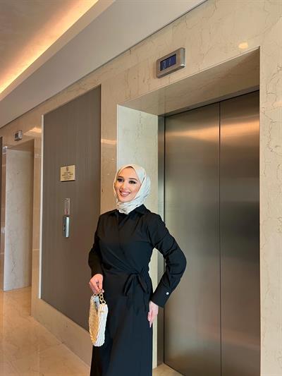 Havas Çapraz Elbise  - Siyah