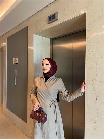 Havas Çapraz Elbise - Sütlü Kahve