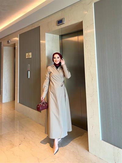 Havas Çapraz Elbise - Sütlü Kahve