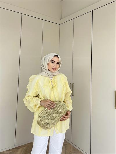Hello Fırfırlı Gömlek - Sarı