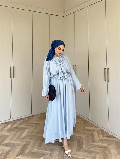 Lila Şifon Elbise - Mavi