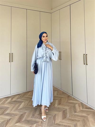 Lila Şifon Elbise - Mavi