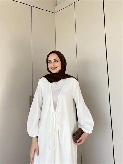Liva Kimona Elbise - Beyaz