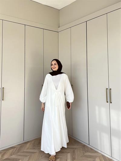 Liva Kimona Elbise - Beyaz