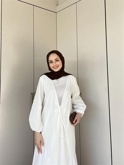 Liva Kimona Elbise - Beyaz