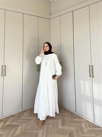 Liva Kimona Elbise - Beyaz