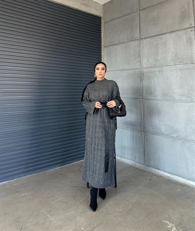 Örme Triko Elbise Antrasit