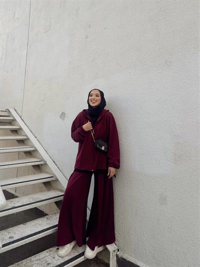 Oversize Silla Takım Bordo