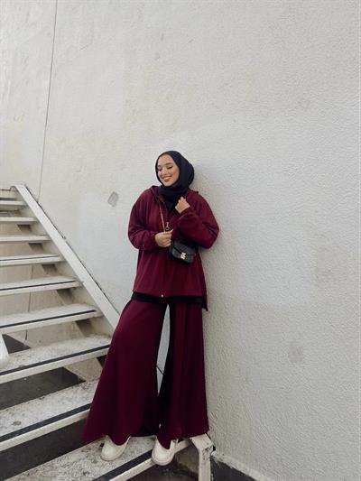 Oversize Silla Takım Bordo