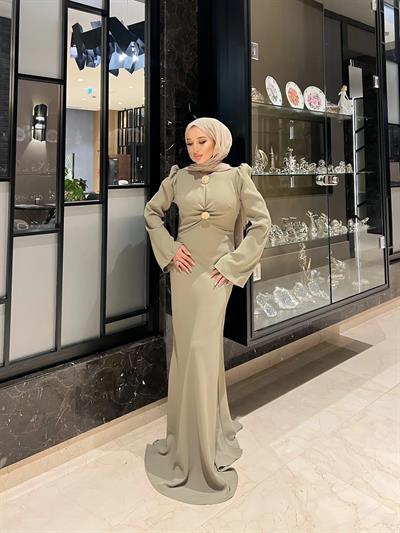 Paris Düz Elbise Çimen Yeşil