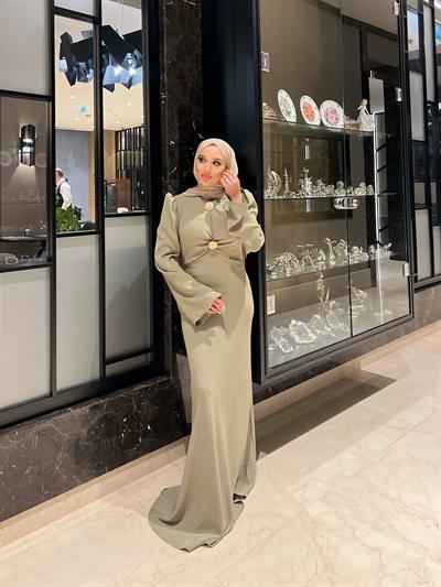 Paris Düz Elbise Çimen Yeşil