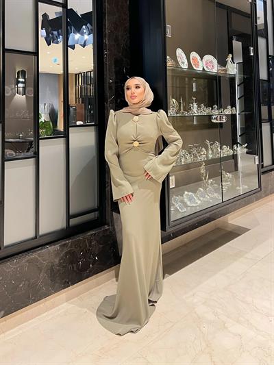 Paris Düz Elbise Çimen Yeşil