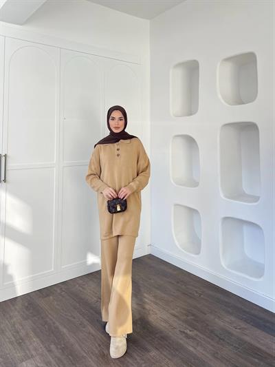 Polo Yaka Triko Takım - Camel