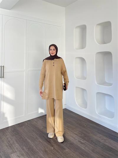 Polo Yaka Triko Takım - Camel