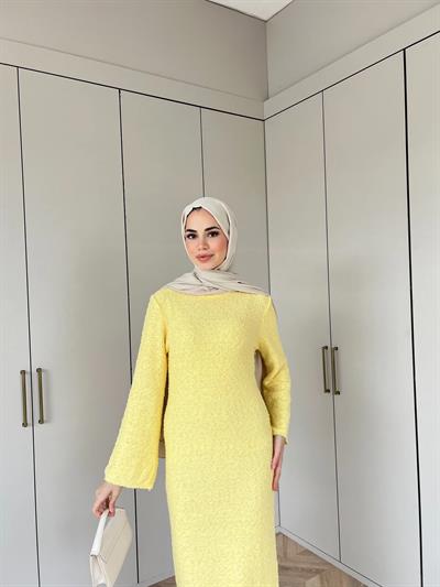 Ponpon Elbise - Sarı