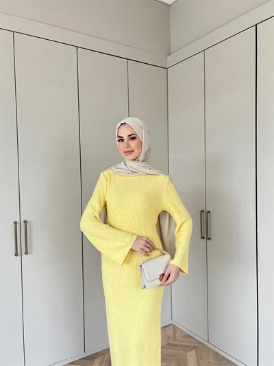 Ponpon Elbise - Sarı