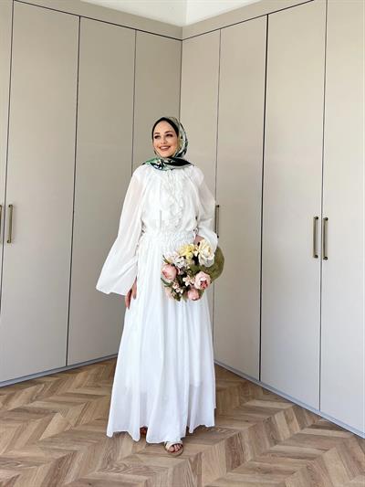 Sedalla Tasarım Elbise - Beyaz