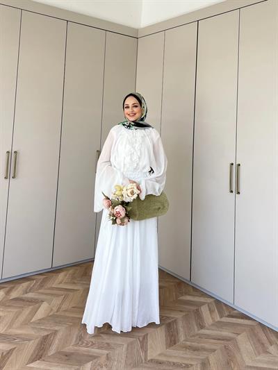 Sedalla Tasarım Elbise - Beyaz